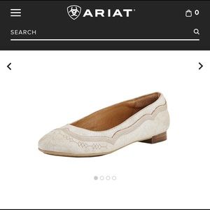 Ariat Dreamer Leather Western Flats 7.5 cream